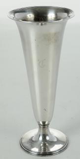 Appraisal: Tiffany Sterling Vase American - trumpet form marks for Tiffany