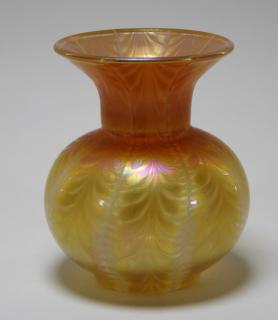 Appraisal: Lunburg Studios Sun Crest Honey Pot Art Glass Vase UNITED