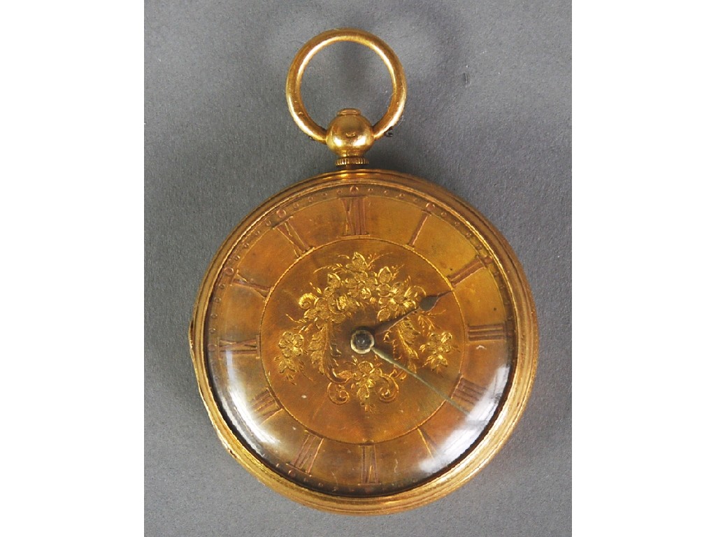 Appraisal: SMALL VICTORIAN ct GOLD CASED OPEN FACE POCKET WATCH with