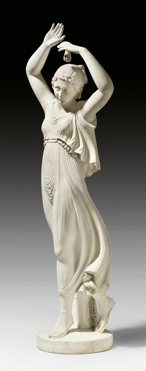 Appraisal: MARBLE FIGURE LA JOUEUSE DE CASTAGNETTES after A CANOVA Antonio