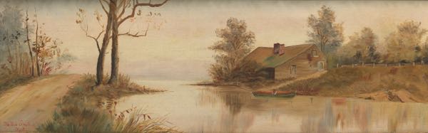 Appraisal: MATTIE SMITH AMERICAN TH CENTURY x canvas Landscape with a