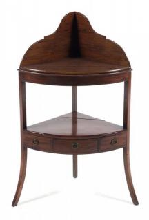 Appraisal: A George III Mahogany Corner Wash Stand early th century