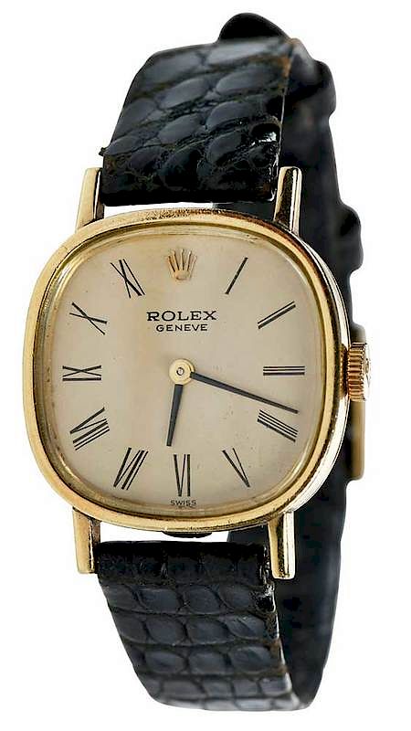 Appraisal: Rolex kt Watch mm case black Roman numeral hour marks