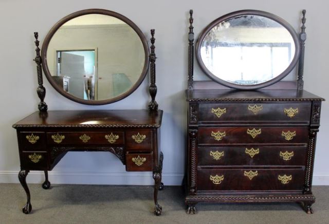 Appraisal: Lot of Pieces of Vintage Mahogany Furniture withMirrors as is