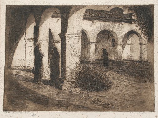 Appraisal: BORIEN Edward American - Mission San Juan Capistrano Etching signed