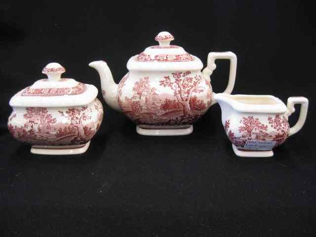 Appraisal: pc Villeroy Boch Porcelain Tea Set ''Rusticana'' red transferware ''