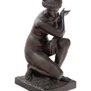 Appraisal: After Pietro Bazzanti Italian - Crouching Venus Venus Accroupie bronze