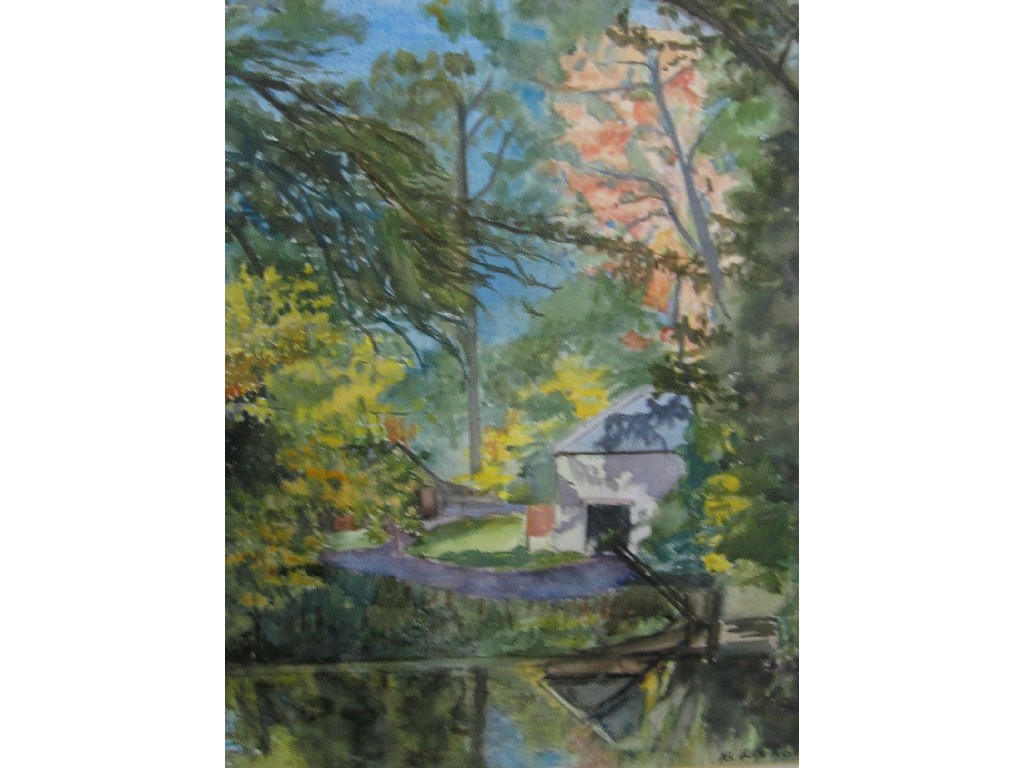 Appraisal: BARBARA WISHART Watercolour 'Keithick Mill in the Autumn' signed recto