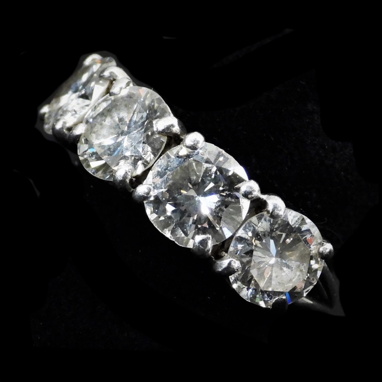 Appraisal: BRILLIANT PLATINUM DIAMOND RING Brilliant cut diamons Color I-J clarity