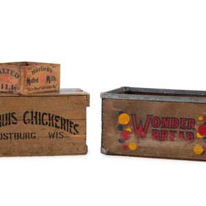 Appraisal: Three Advertising Crates th Century for Horlick's Malted Milk Wykhuis