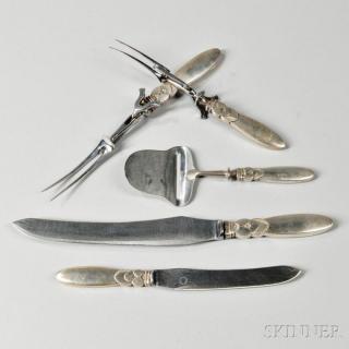 Appraisal: Five Pieces of Georg Jensen Cactus Pattern Sterling Silver Flatware