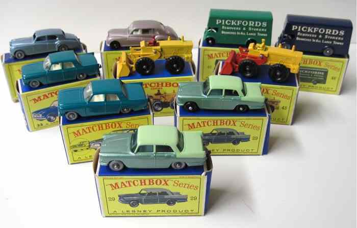 Appraisal: TEN MATCHBOX TOY VEHICLES IN ''A LENSEY PRODUCT'' BOXES including