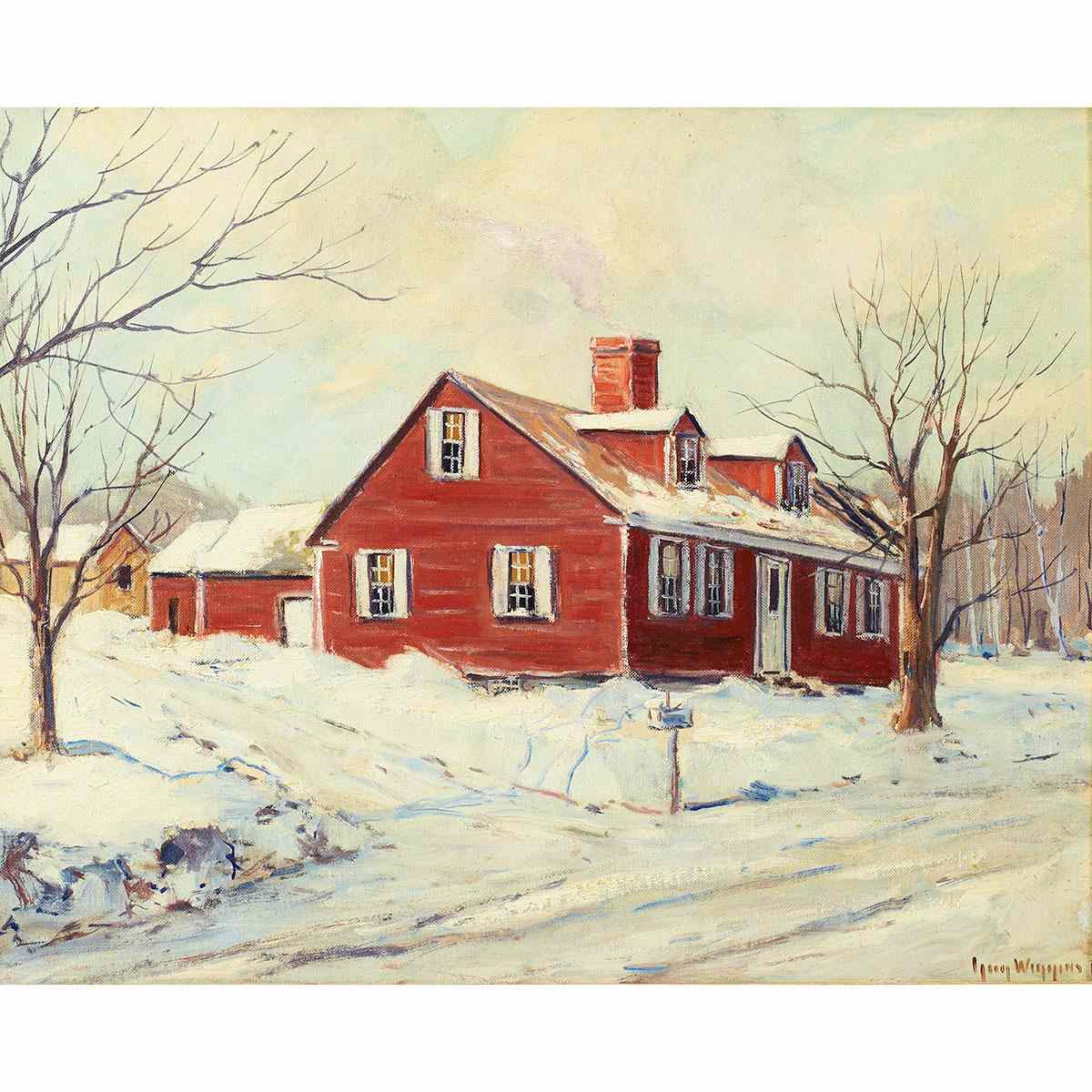 Appraisal: Guy Carleton Wiggins - American UP COUNTRY Oil on canvasboard