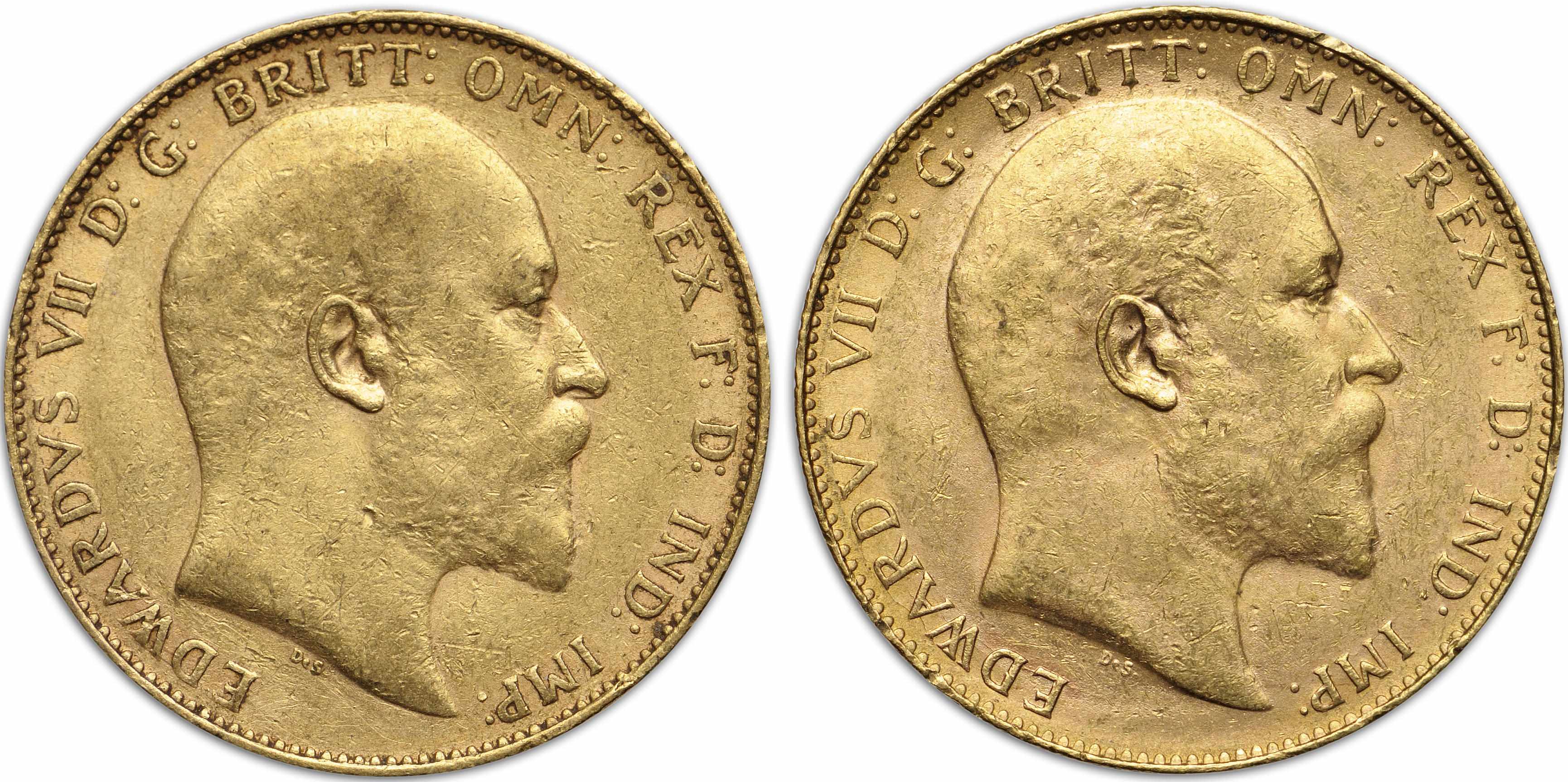 Appraisal: Australia Edward VII Sovereigns -P KM- Both show a few