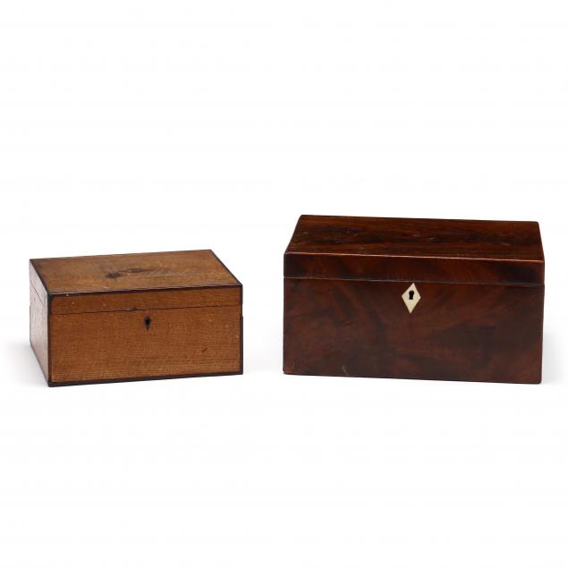 Appraisal: TWO ANTIQUE ENGLISH BOXES Mid to late th century the