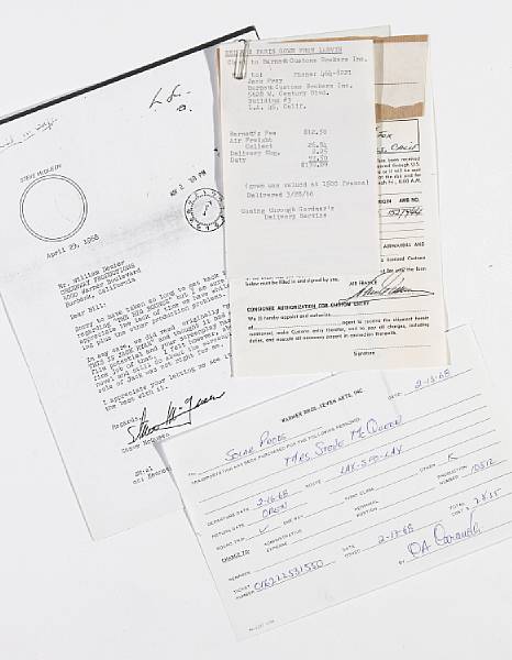 Appraisal: Assorted Documents including a letter signed by Steve McQueen a