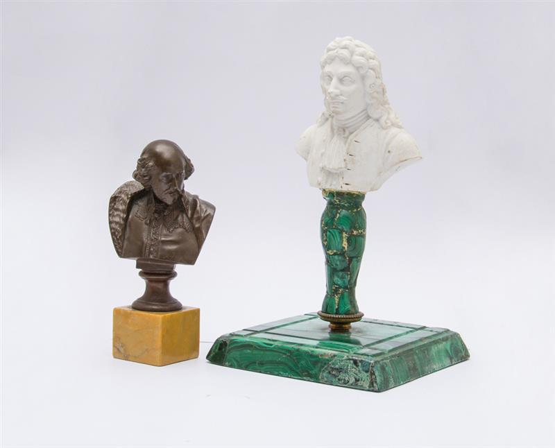 Appraisal: BUST PORTRAIT OF SHAKESPEARE AND A BUST OF MOLIERE The