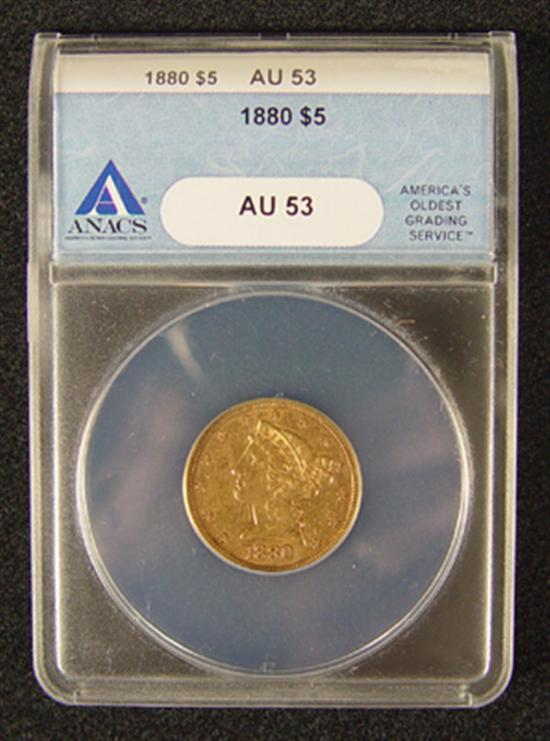 Appraisal: Liberty Gold Coin ANACS certified and graded AU