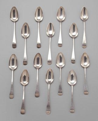 Appraisal: Sets of Bateman silver spoons all with downturned fiddle back