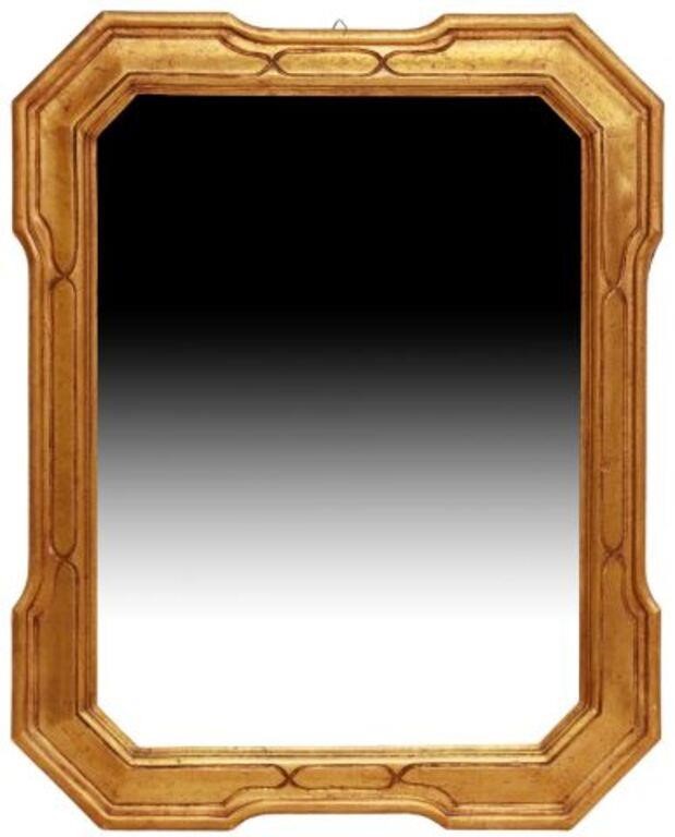 Appraisal: Italian giltwood mirror early th c rectangular frame with canted