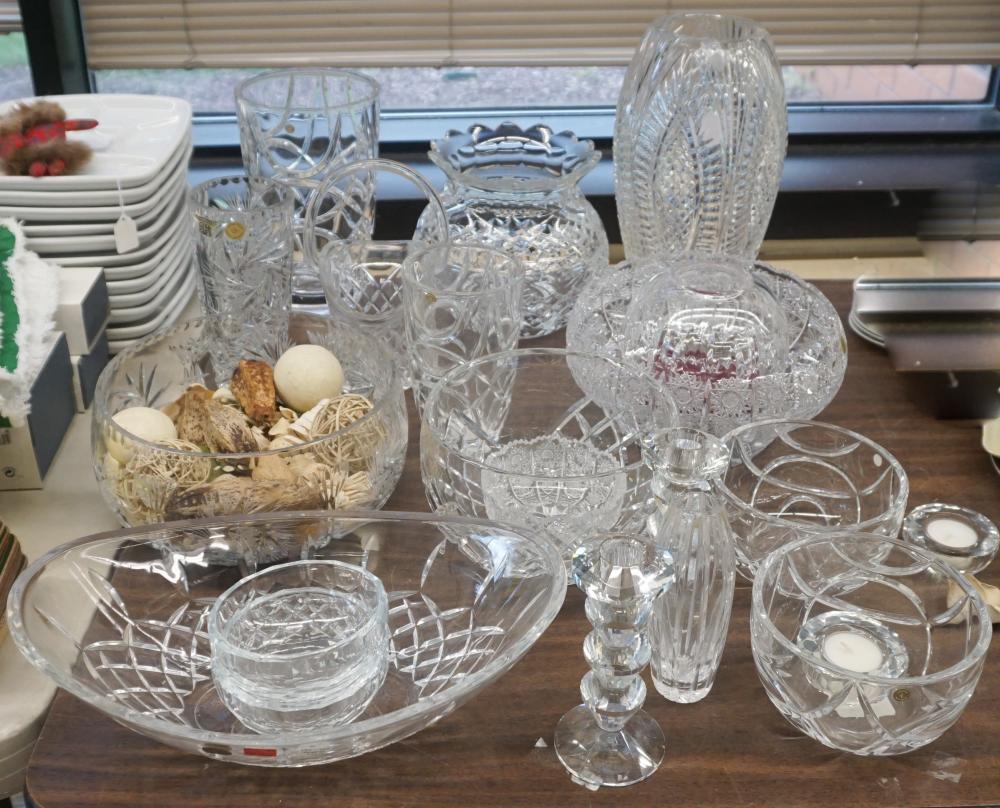 Appraisal: Collection of Bohemian Cut Crystal Table Articles Including Ralph Lauren