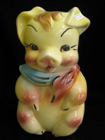 Appraisal: Figural Pottery Cookie Jar of a Boy Pig by American