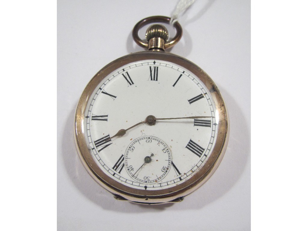 Appraisal: French ct gold cased open faced pocket watch with white