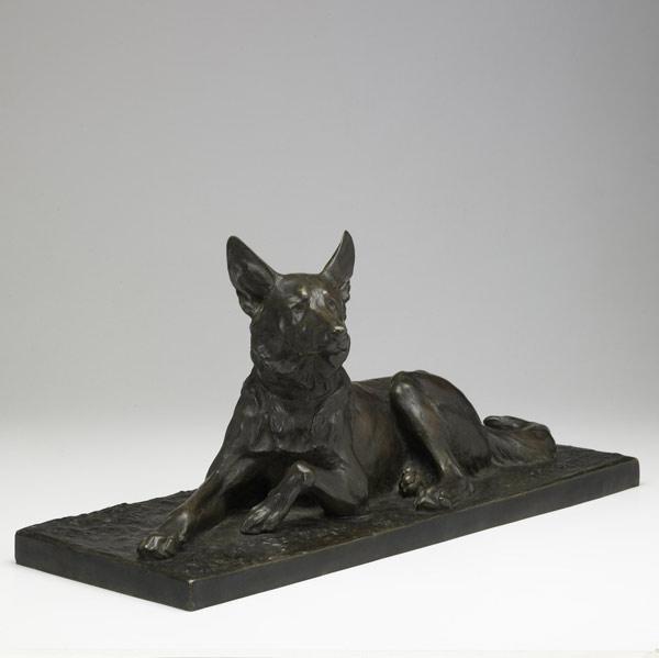 Appraisal: Charles Paillet French - Bronze sculpture of a German Shepherd