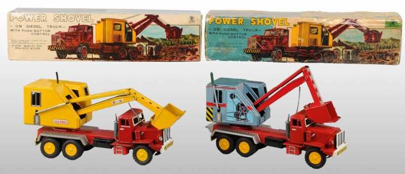 Appraisal: Lot of Tin Litho Power Shovel Friction Toys Description Japanese