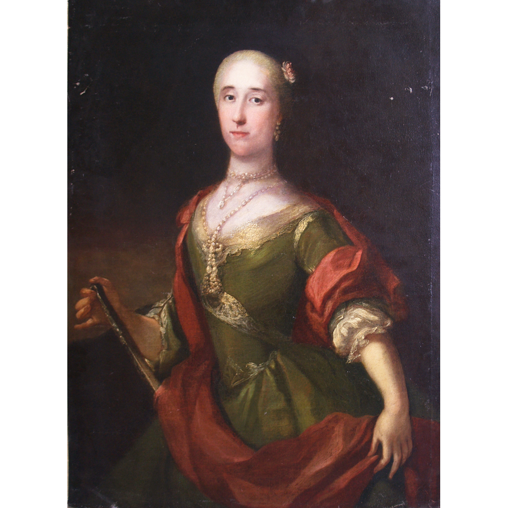 Appraisal: School of Pietro Longhi Lady with a Flute Oil on