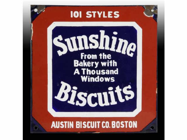 Appraisal: Sunshine Biscuits Porcelain Sign Description s to s Chips in