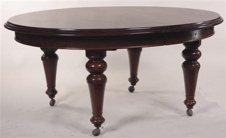 Appraisal: A Victorian mahogany extending dining table the moulded oval top