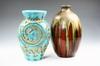 Appraisal: VASES - Lot of two th c art pottery vases