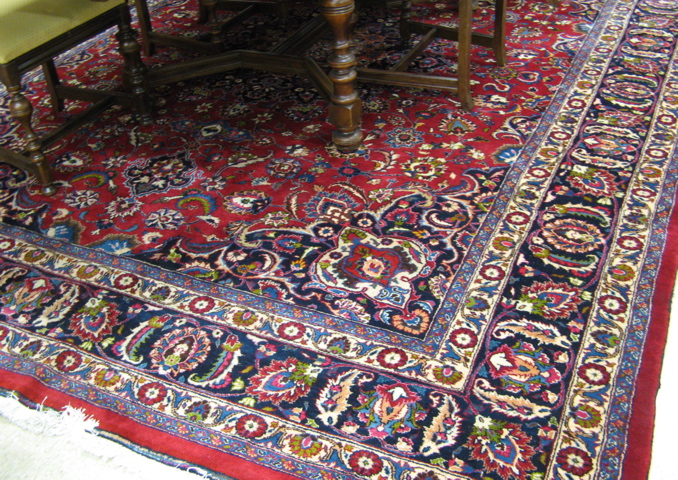 Appraisal: PERSIAN MASHAD CARPET Razavi Khorasan Province northeastern Iran floral and