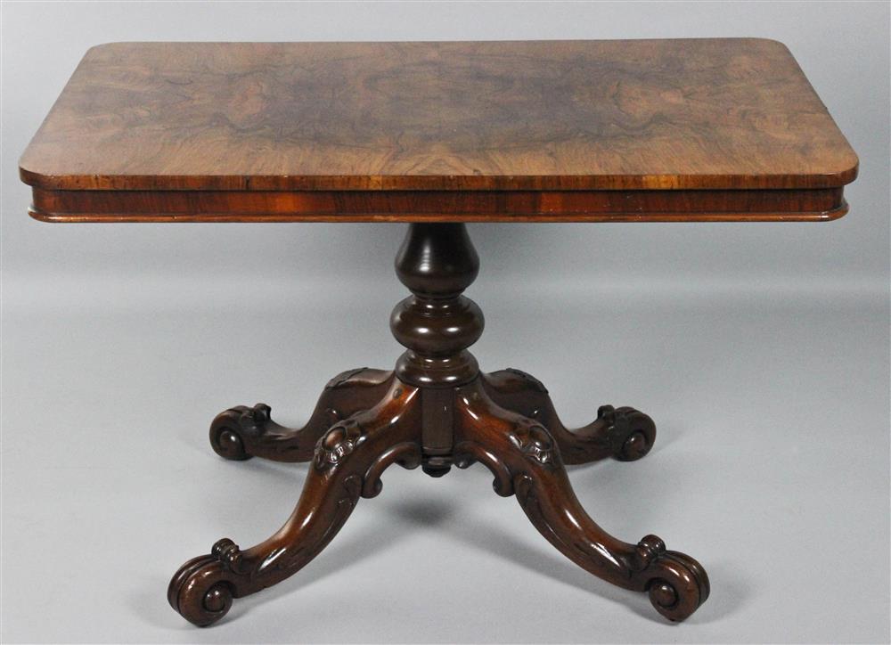 Appraisal: WILLIAM IV BURL WALNUT CENTER TABLE with a rectangular top