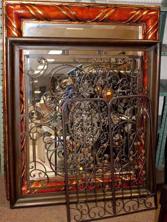 Appraisal: Two continental style wrought iron metal gates and a similar