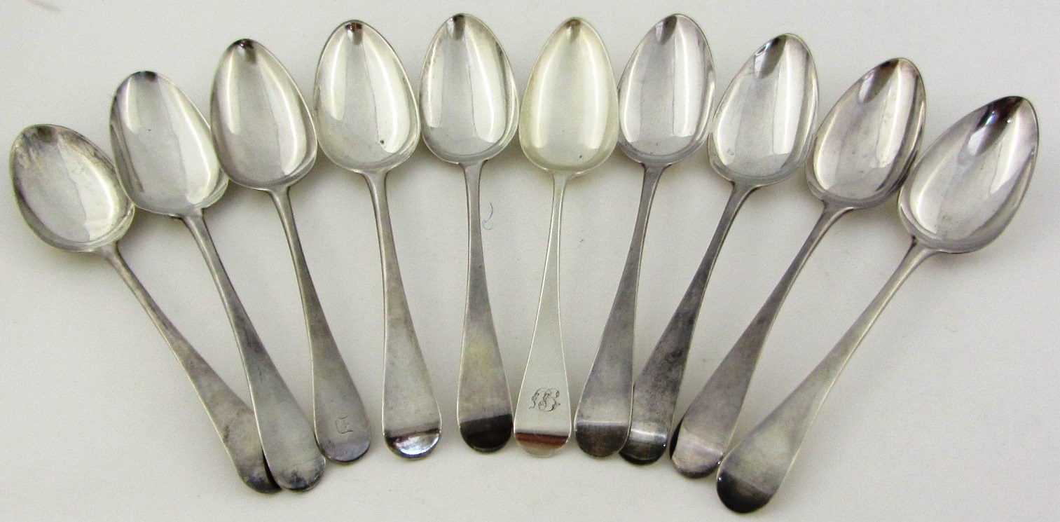 Appraisal: Four silver plain Old English pattern table spoons London and