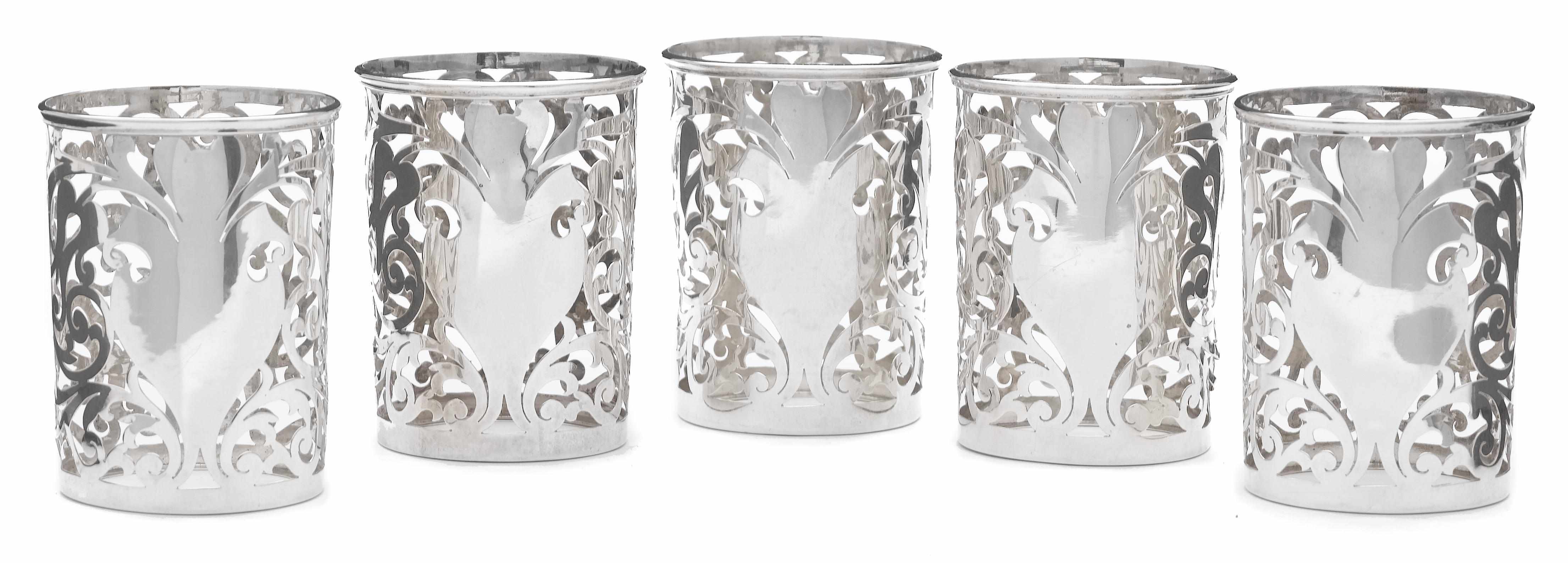 Appraisal: A sterling set of twelve reticulated tumbler frames The Watson