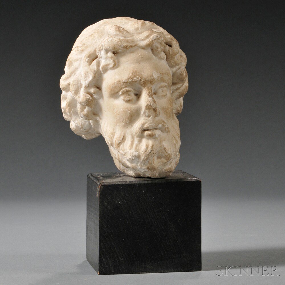 Appraisal: Roman-style Carved Marble Head of a Man st nd century