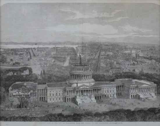 Appraisal: BIRDSEYE VIEW OF THE CITY OF WASHINGTON WITH THE CAPITOL