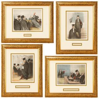 Appraisal: After Daumier Four Plates from Law and Justice After Honore