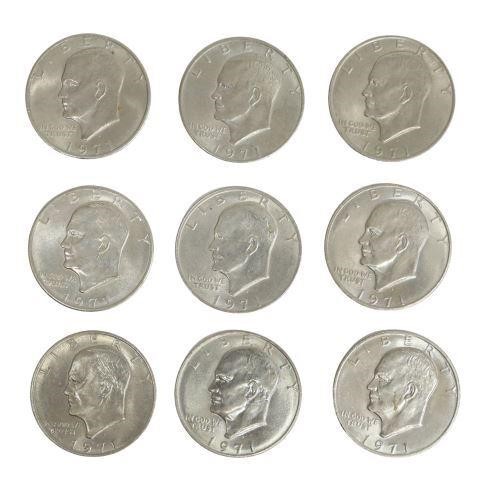 Appraisal: lot of U S Eisenhower dollar coins all D