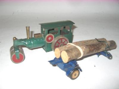 Appraisal: A Minic Green Road Roller tinplate clockwork with brass chimney