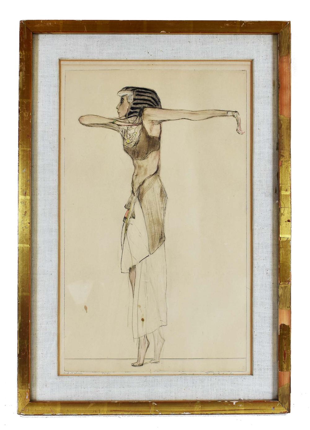 Appraisal: MAX POLLACK AUSTRIAN AMERICAN - Portrait of Sent M'Ahesa Dancer