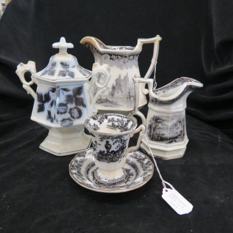 Appraisal: pcs Mulberry Ironstone pitcher creamer sugar cup saucer various designs