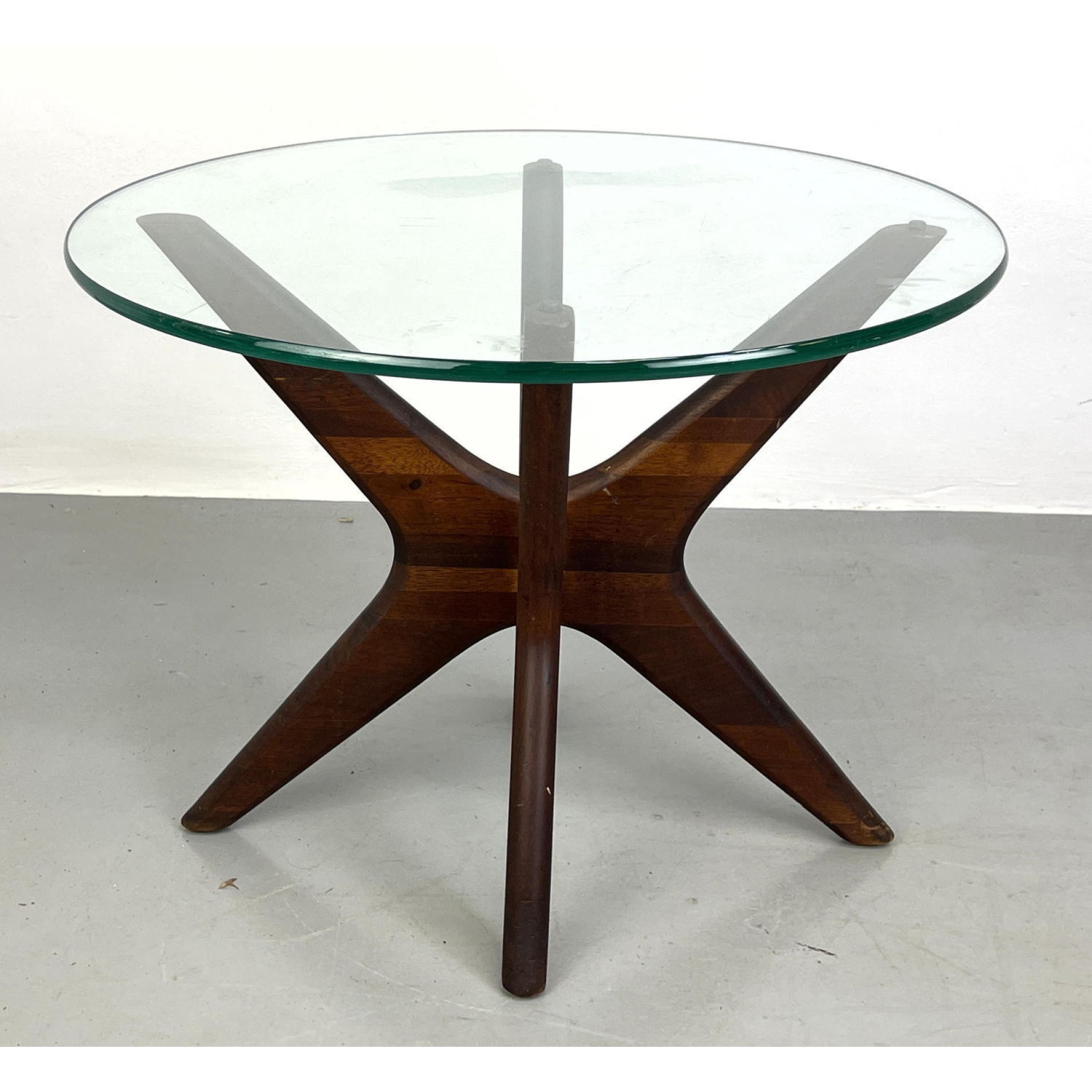 Appraisal: Adrian Pearsall side table Round Glass Top American Modern Dimensions