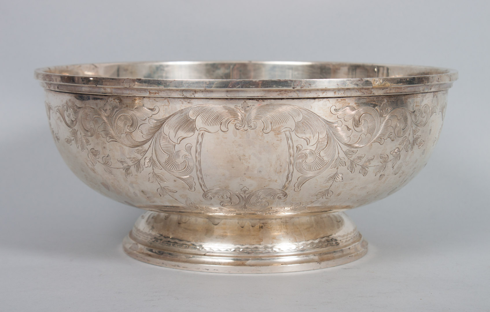 Appraisal: S Kirk Son sterling silver Mayflower bowl marked Hand Decorated