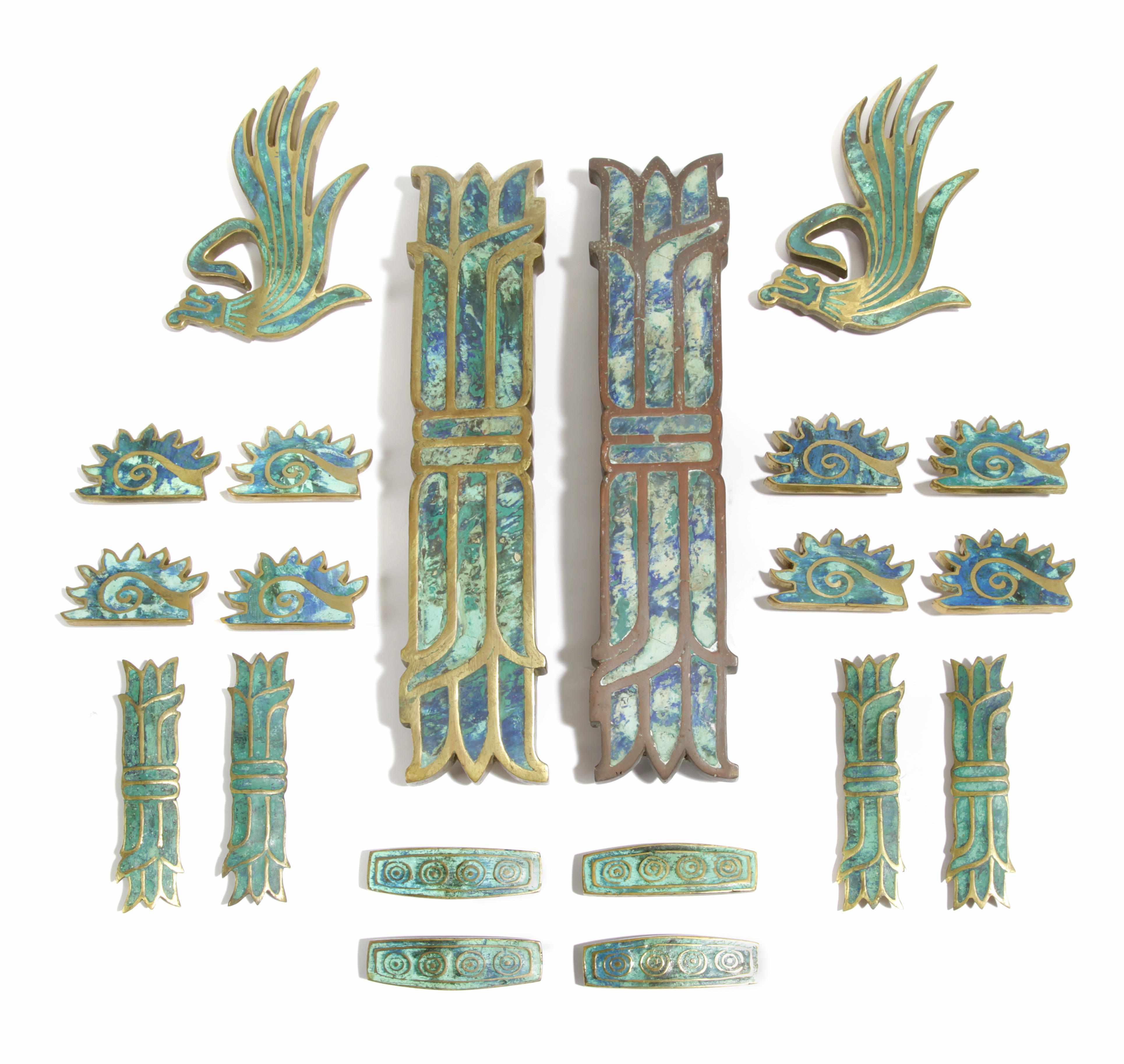 Appraisal: A collection of twenty Pepe Mendoza brass and ceramic handles