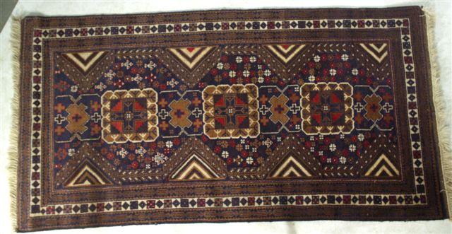 Appraisal: AFGHAN RUG with a dark blue ground m by m