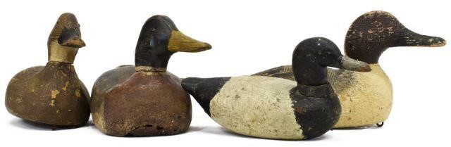 Appraisal: lot of Vintage carved wood duck decoys of varied sizes